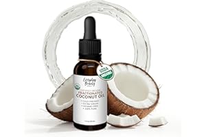 EVERYDAY BEAUTY HELPING YOU FEEL BEAUTIFUL INSIDE AND OUT Organic Fractionated Coconut Oil | 100% Pure, Cold-Pressed | USDA Certified Organic | Amber Glass Bottle with Glass Dropper | For Face, Skin, & Hair - 1 Fl Oz