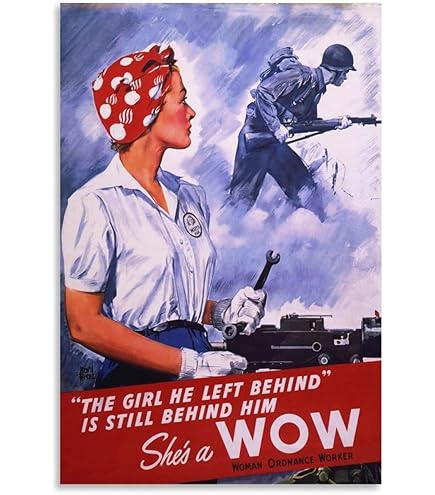 Rosie Riveter Targa In Latta Vintage 30x20 Cm - Keep Em Flying Patriotic War Poster Per Garage, Bar O Casa - copertina