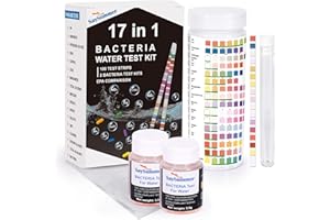 SAYSUMMER Well Water Testing Kits for Drinking Water: 17 in 1 Home Drinking Water Test Kit - 100 Strips and 2 Bacteria Test Kits for Testing Coliform Lead Fluoride pH and More