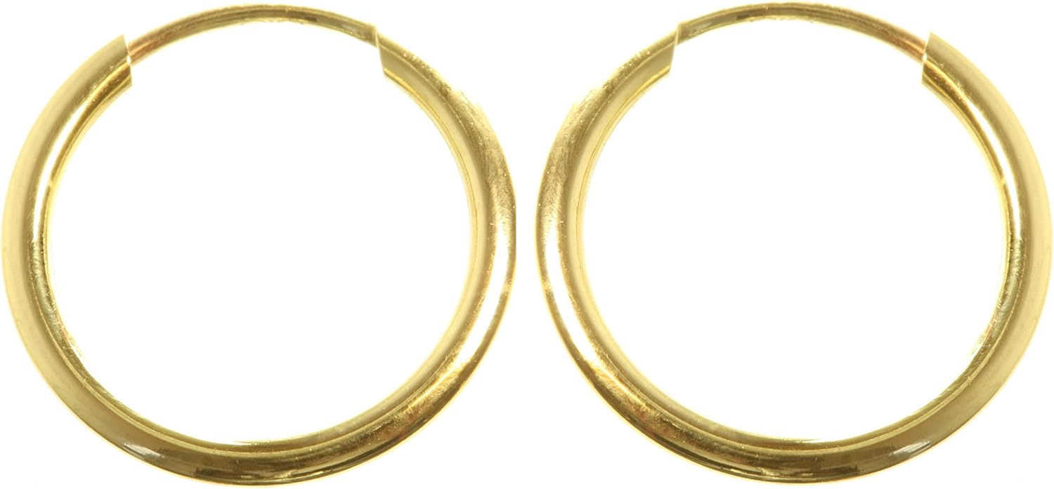 9ct Gold Ladies Sleeper Hoop Earrings 12mm Amazon.co.uk Jewellery