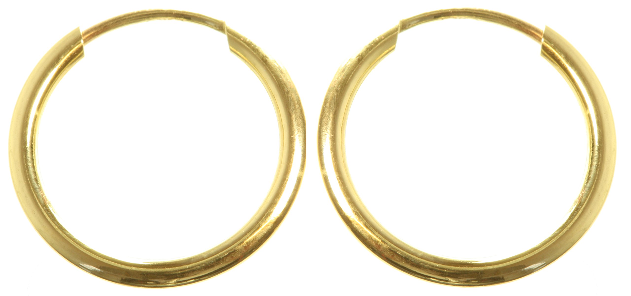 Tiny Child 9ct Gold Ladies Sleeper Hoop Earrings - 12mm (10mm inside) WJS3858MM12
