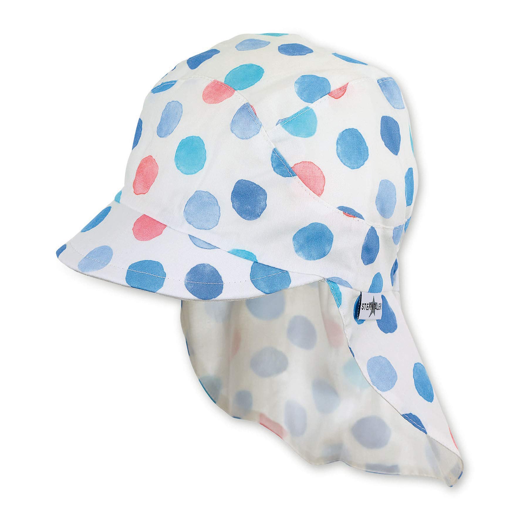 Sterntaler Baby Girls' Cap with Visor and Neck Protection Hat, Blue (Himmel 325), XXXXX-Large (Size:49)