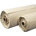 Creative Mark Unprimed Cotton Duck Deluxe Canvas Roll - 10 Army Duck Roll - 60" x 30 Yards - Smooth Texture Canvas, Portrait and Realism - Bulk Un-Stretched Duck Canvas Fabric for Artists