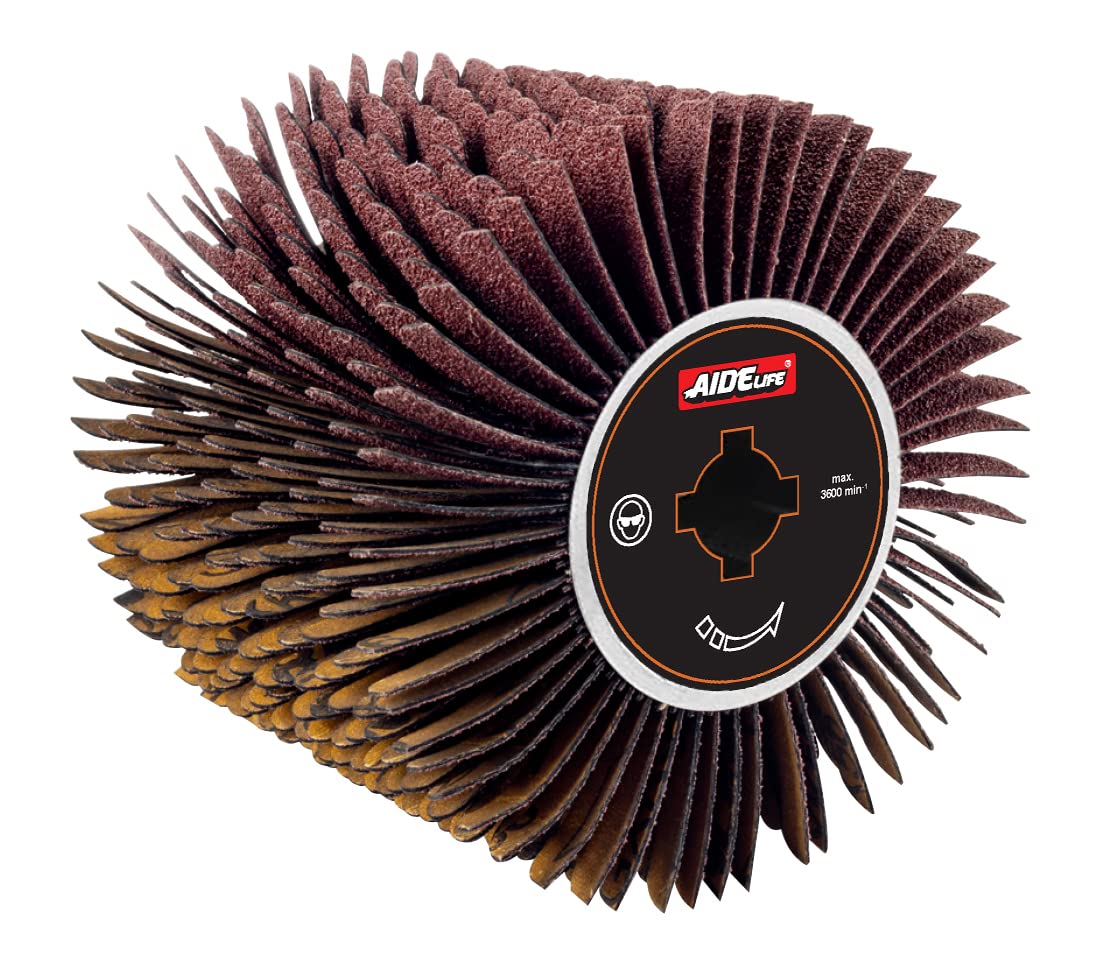 Aidelife Abrasive Strap Brush Drum for Grinding Machine Renovator Ø120x100, For Flat,Uneven and Curved Wood and Metal Surfaces