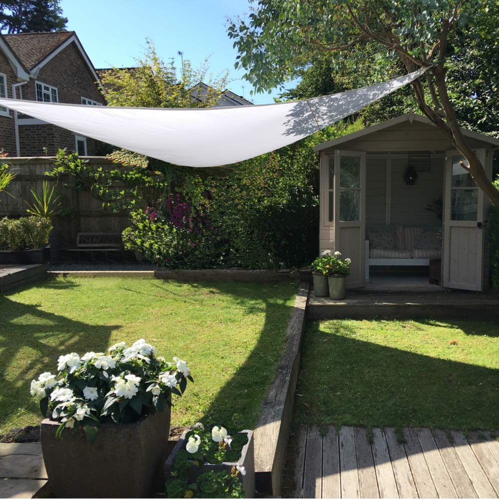 Clara Shade Sails - White Triangle 3.6m Sun Shade Sail, Conservatory Sail Shades, Pergola Canopy, Garden Sail Canopy Waterproof, Patio Gazebo, Tent, Outdoor Sun Sail Shade, Garden Awning
