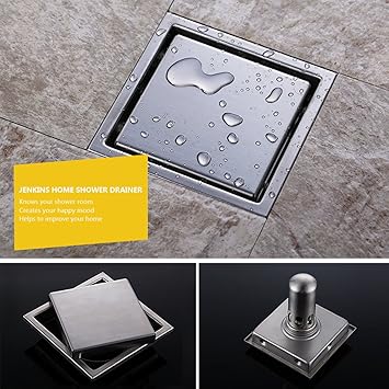 Jenkins Square Shower Floor Drain With Deeper Tube Anti