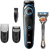 Braun Beard Trimmer BT5240, Hair Clippers for Men, Cordless & Rechargeable with Gillette ProGlide Razor