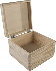 Caja de almacenamiento cuadrada de madera pequeña con tapa ...