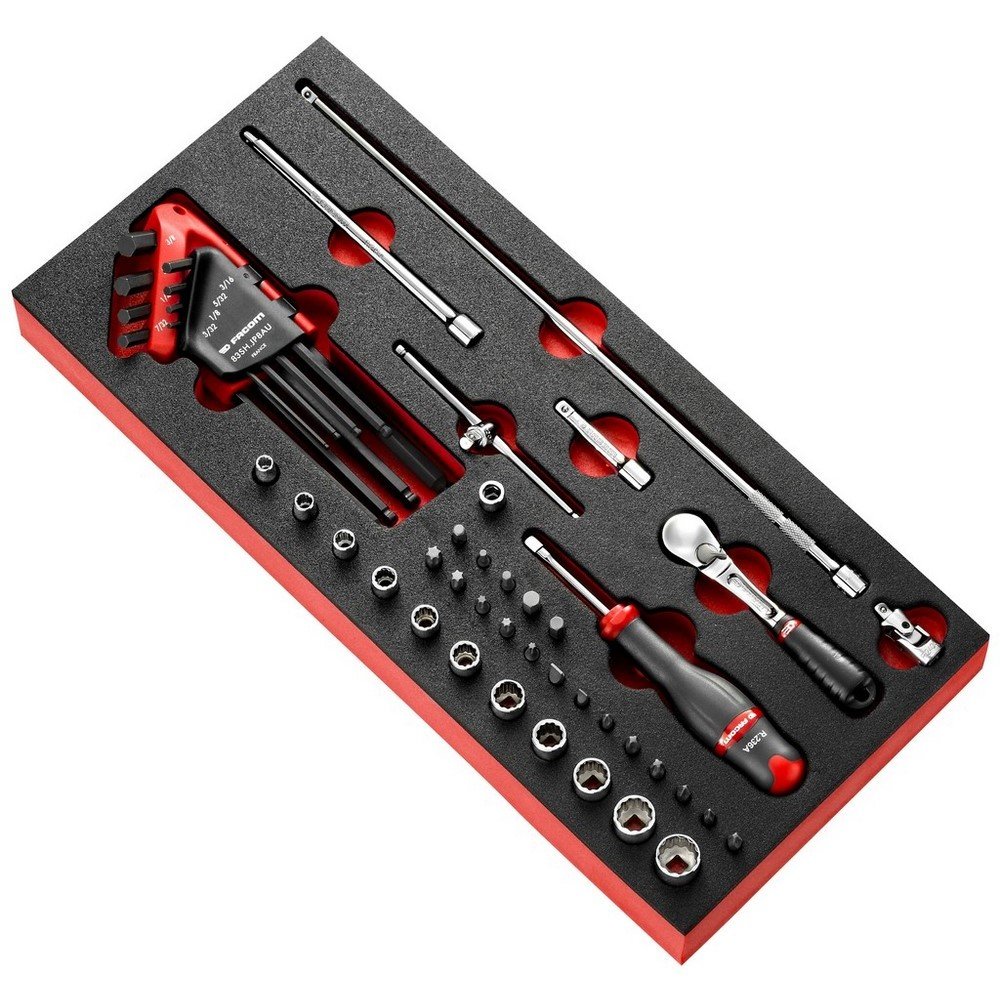 FACOM MODM.RL2U 1/4" Locking Ratchet and Inch-Size Socket Set