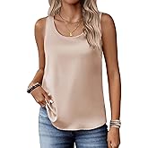 Zeagoo Silk Satin Tank Tops for Women Scoop Neck Sleeveless Camisole Tops 2026 Summer Basic Blouses