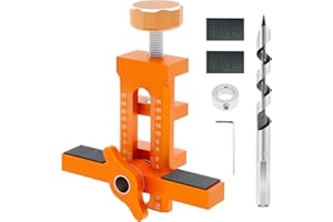 Tzdxfgl Cabinet Door Positioning Tool, Aluminum Alloy Cabinet Aid Mounting Locator Jig with Drill Bit&Limit Ring,Adjustable D