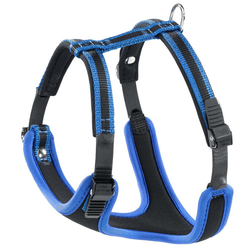 Ferplast Large Size Dog Harness ERGOCOMFORT EXTRA LARGE, Adjustable Dog Harness, Comfortable, Padded, Double Micro-adjustment Closure, Quick Release, Blue