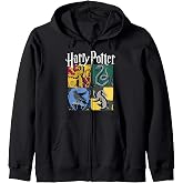 Harry Potter House Crests Panels Zip Hoodie