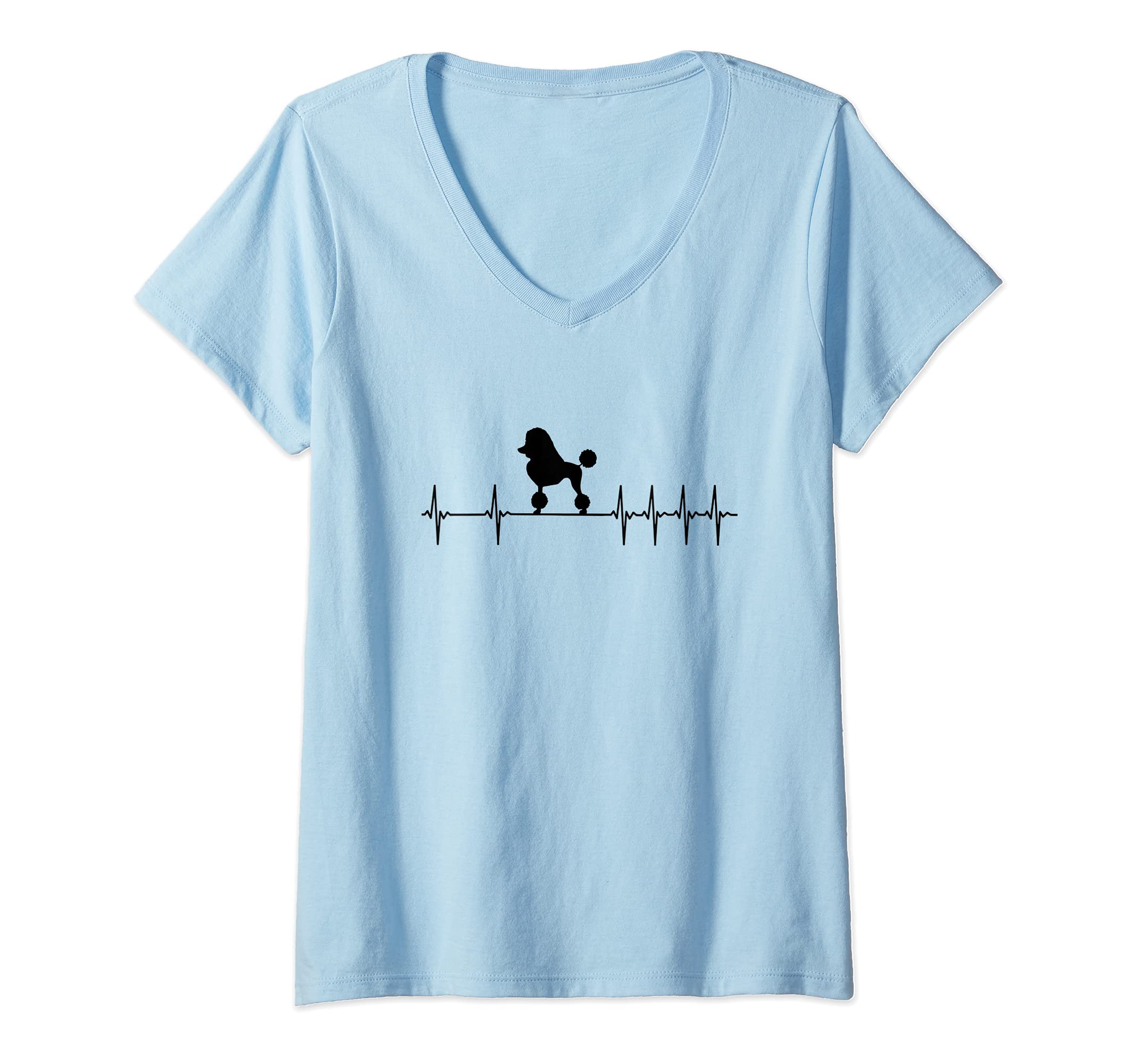 Womens Poodle Dog V-Neck T-Shirt