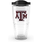 Tervis Made in USA Double Walled Texas A&M University Aggies Insulated Tumbler Cup Keeps Drinks Cold & Hot, 24oz, Primary Logo