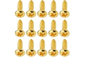 eMagTech 40Pcs Guitar Pickguard Screws 3 x 12mm Compatible with Ibanez RG Guitars #4 X 1/2 inch Gold