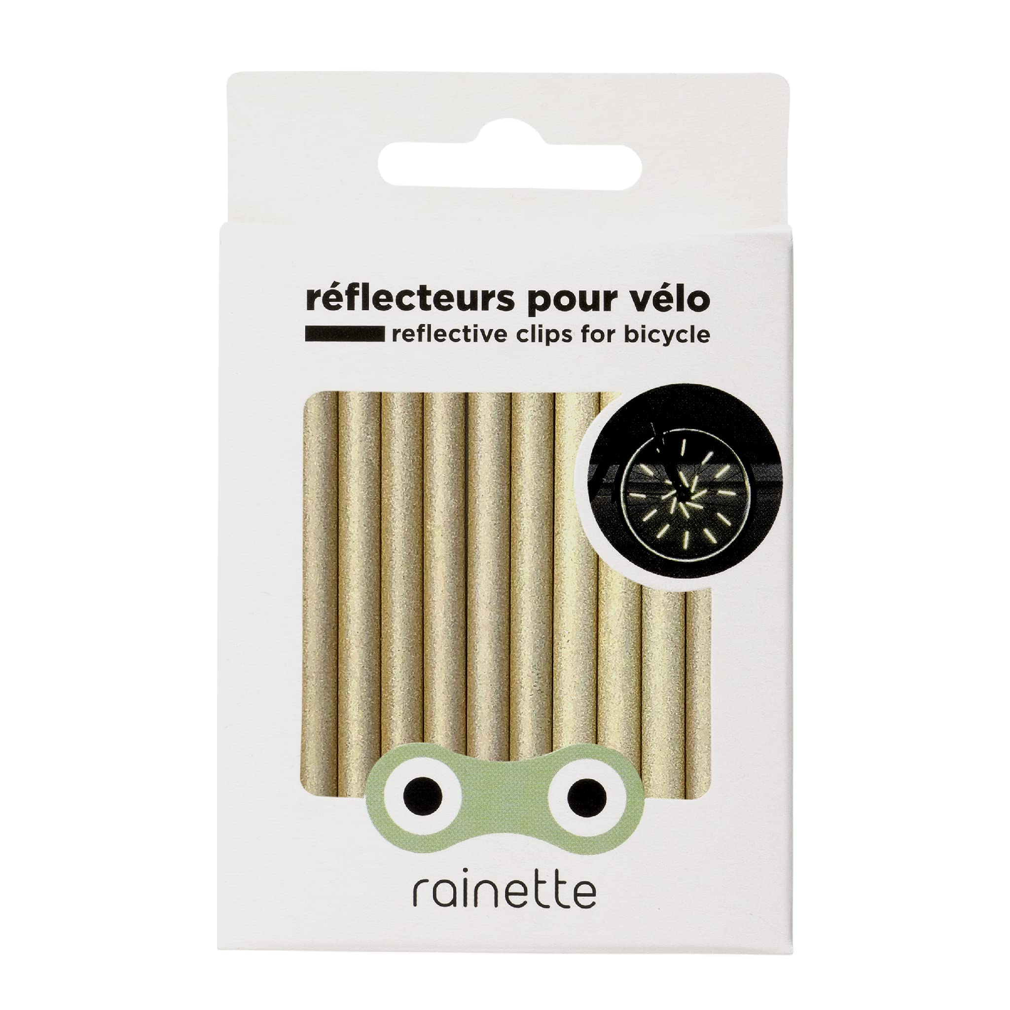 Rainette 12 Reflective Rods for Bicycle, Gold