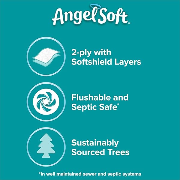 ANGEL SOFT TOILET PAPER WITH FRESH LINEN SCENTED TUBE, 12 DOUBLE ROLLS, 214 2-PLY SHEETS PER ROLL