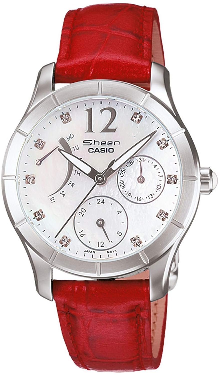 casio sheen mother of pearl watch