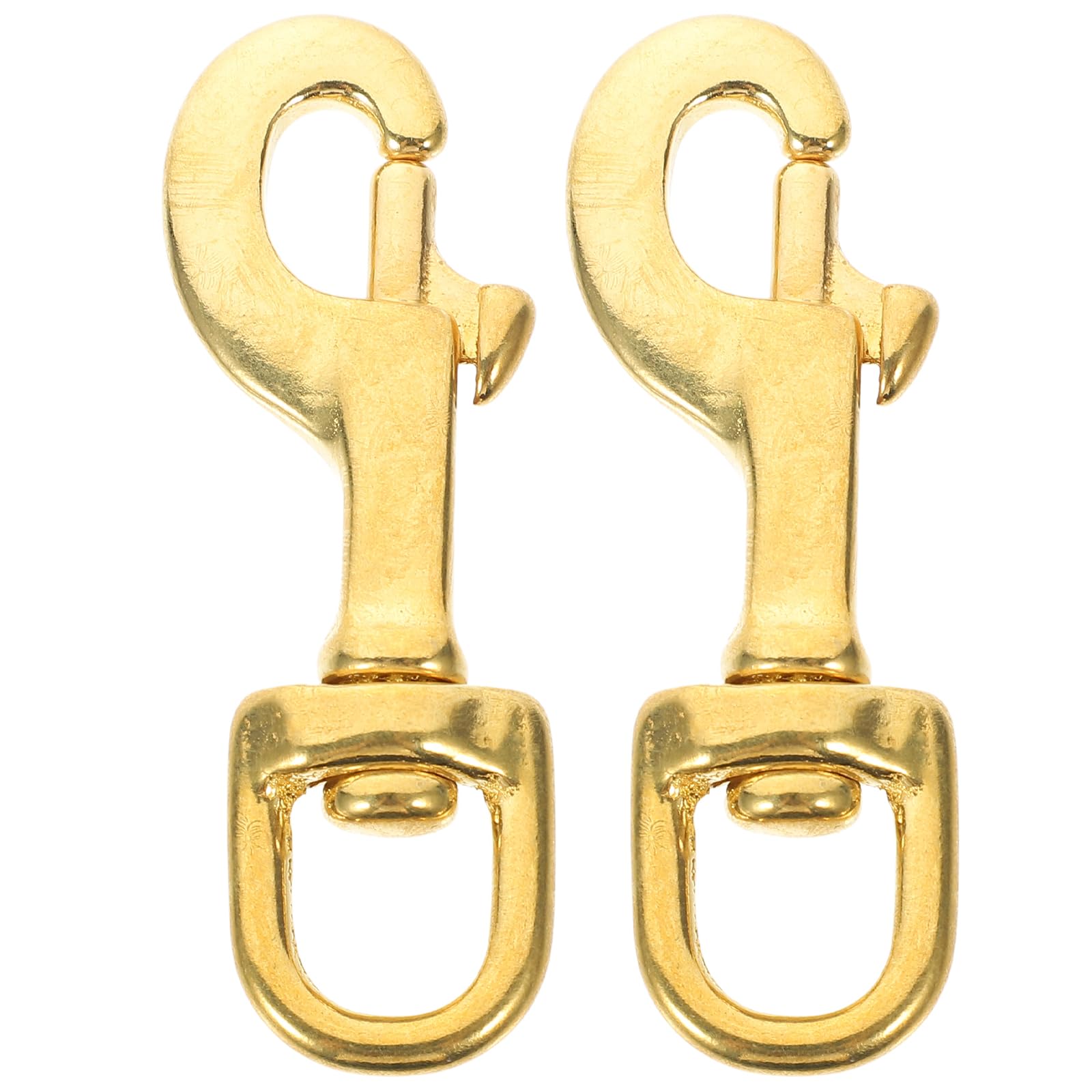DIYEAH Swivel Snap Hooks 2 Pcs Rotating Spring Clips for Keychains Belts Flag Poles with Smooth Trigger and Tangle-Free Brass Design