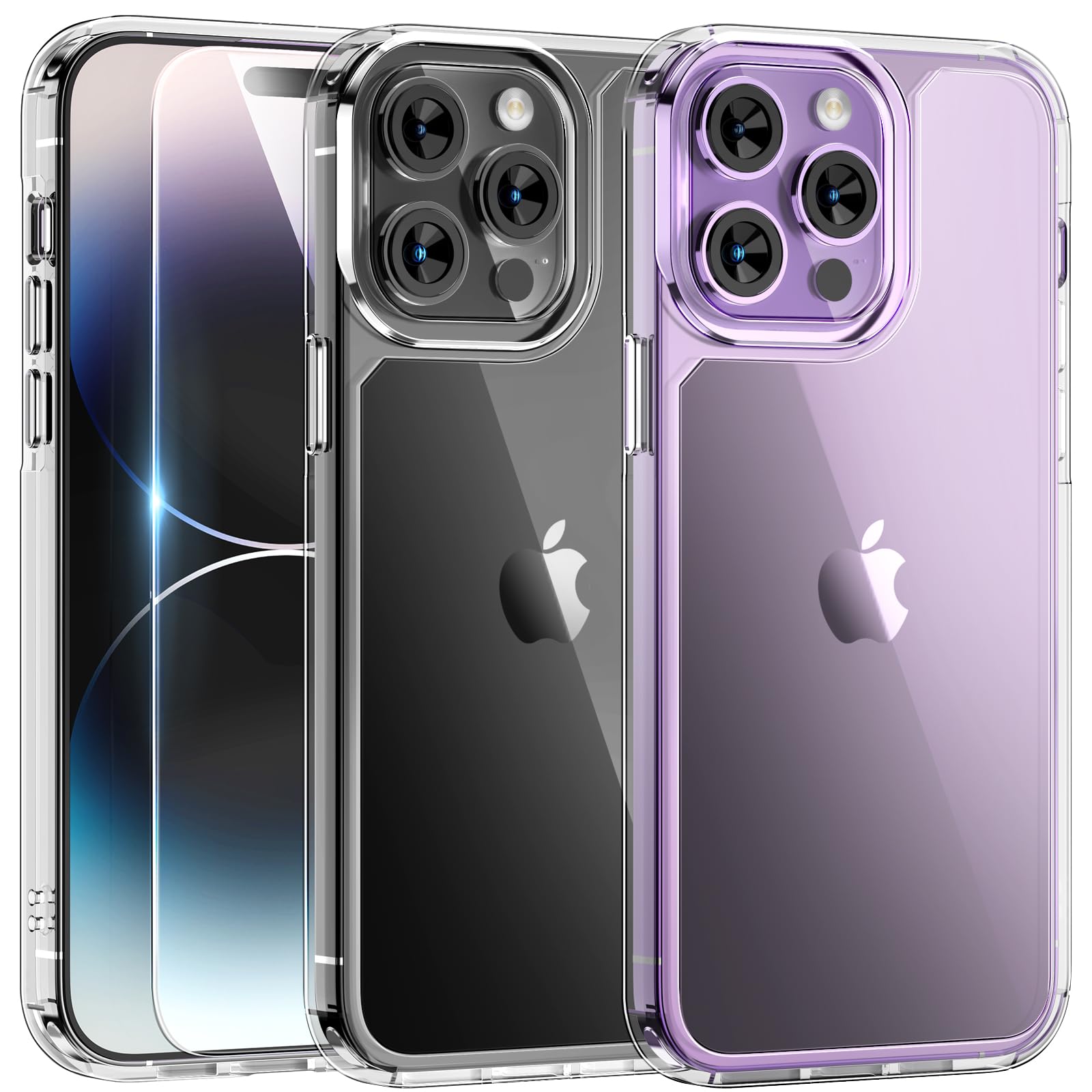 TAURI Magnetic for iPhone 14 Pro Case, [Compatible with MagSafe] with Screen Protector, Not-Yellowing Military-Grade Protection Shockproof Slim Phone Cover, Clear — image 1