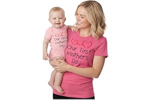 Tstars Our First Mothers Day Baby Outfit Matching Gifts - Mommy and Me Matching Outfits - Excellent First Time Mommy