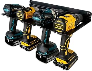 StoreYourBoard Electric Drill Storage Rack, Holds 4 Drills, Hanging Wall Mounted Organizer for Garage, Home, Workshop, Shed