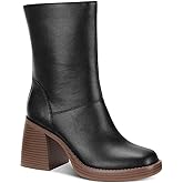 Sun + Stone Womens Aleenn Zipper Mid-Calf Boots Black 6 Medium (B,M)