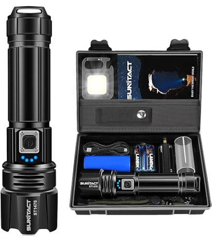 Lampe de poche de camping LED longue durée, haute puissance, étanche et rechargeable, 7 modes