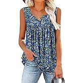 ROSELINLIN Womens Tank Tops and Short Sleeve Floral Summer Tops