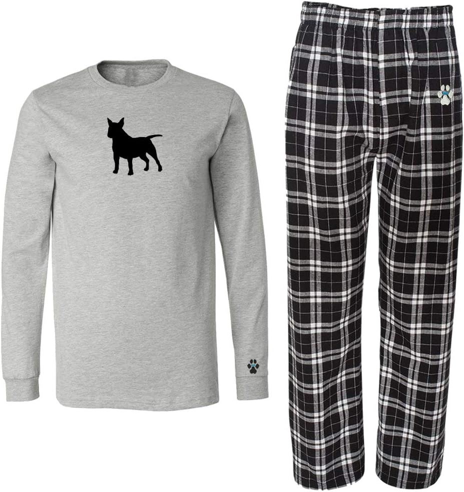 YourBreed Clothing Company Minature Bull Terrier Mens Flannel Pajamas.