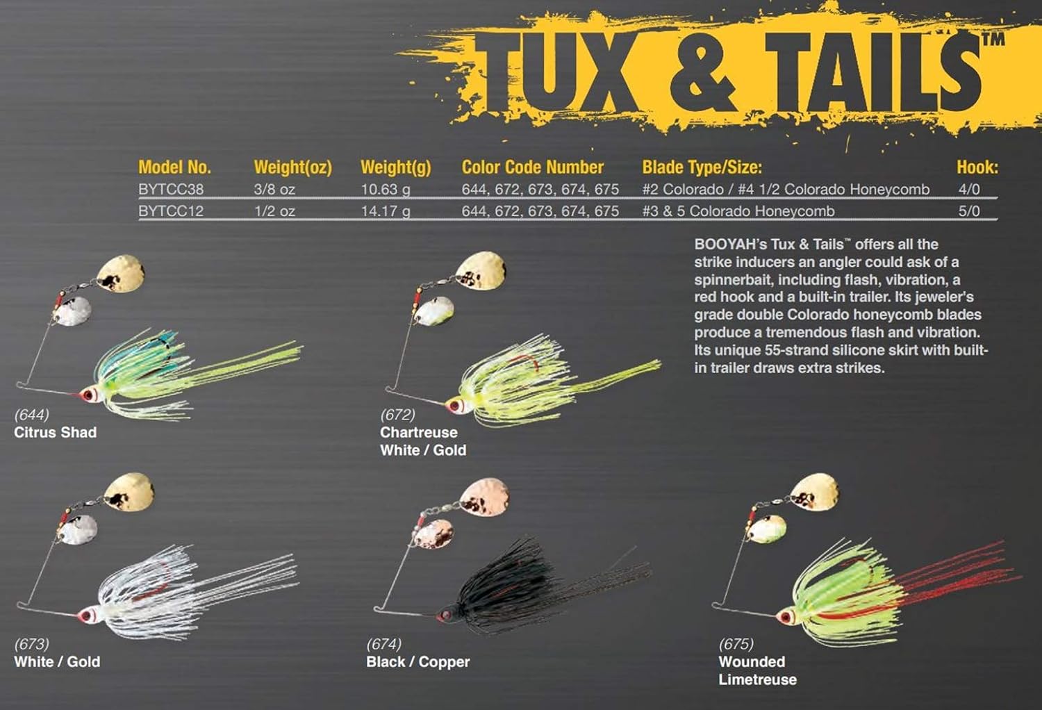 BOOYAH Tux & Tails Blade Spinner-Bait Bass Fishing Lure: Sports & Outdoors