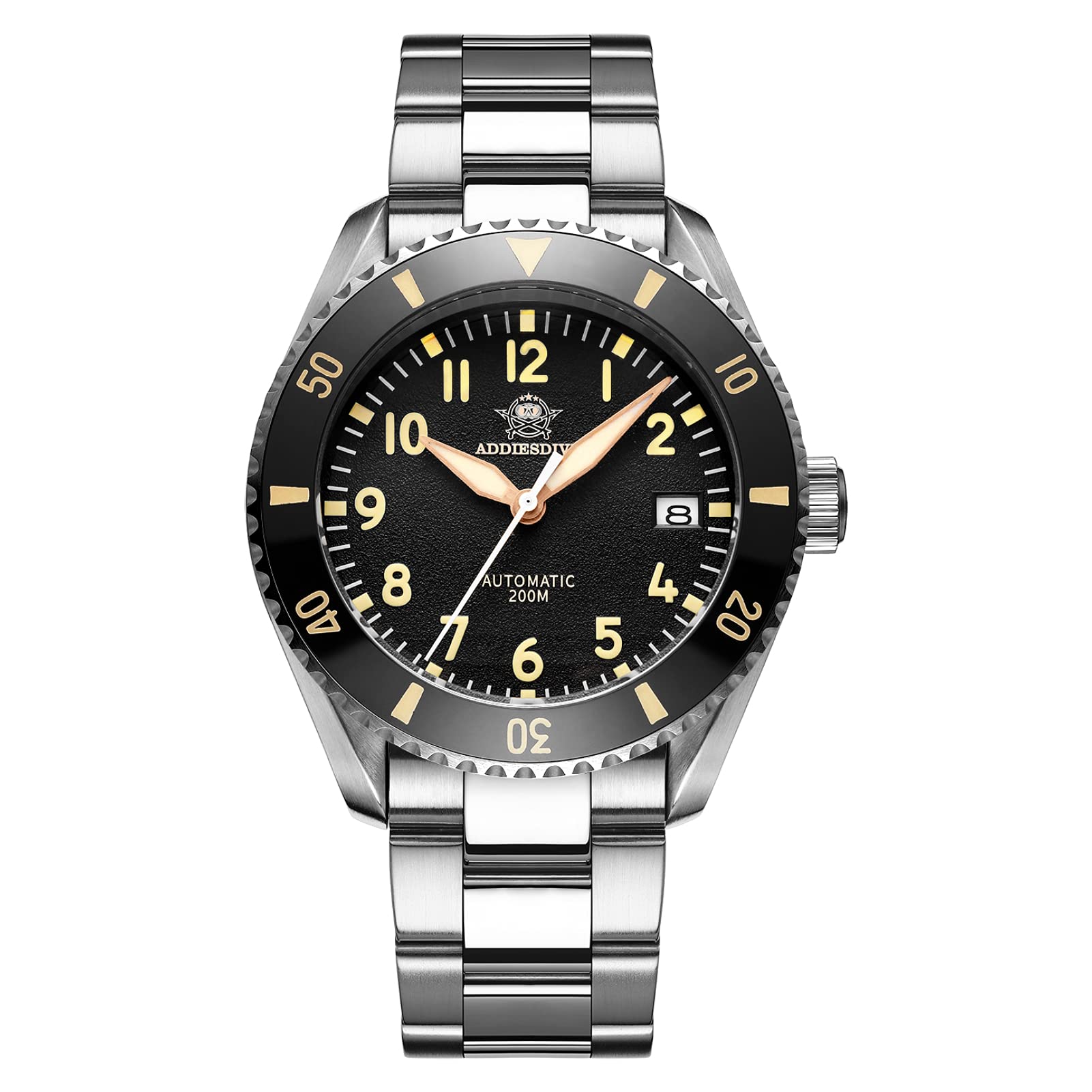 ADDIESDIVE Pilot Diver Watches NH35a Men's Automatic Watches Stainless Steel Bracelet H9