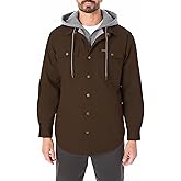 Smith's Workwear mens Sherpa-lined Hooded Stretch-canvas Snap Shirt-jacket