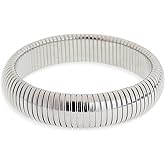 Frigotine Chunky Snake Chain Bangle Bracelet for Woman, Stainless Steel Flexible Stretch Bracelets 20,16,12,10,8mm Bangles Trendy Jewelry Gifts