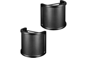 Pop Filter, Aokeo Mic Pop Screen with Metal Mesh, Compact Microphone Pop Shield Windscreen for Recording Studio, Youtube Videos, Streaming, Podcast (2 Pack)