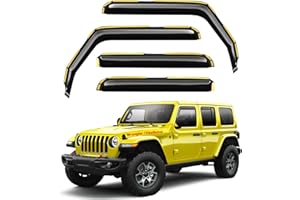 Deejecsun in-Channel Window Rain Guards Fit for Jeep Wrangler JL 2018-2025/Gladiator 2020-2025 Extra Durable Window Deflector
