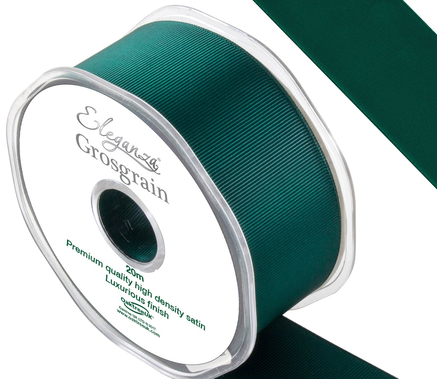 ELEGANZA Premium Quality Grosgrain Ribbon, Satin, Green, 11 x 11 x 4 cm