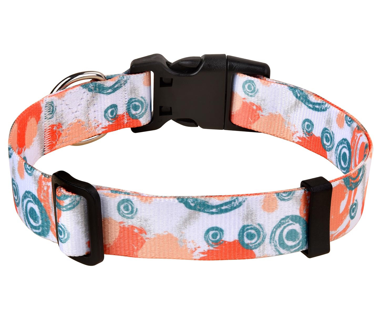 MarukoPet Dog Collar, Adjustable for Small Medium Large Dogs Puppy, Cute Design with Bohemia Floral Tribal Geometric Patterns Boys Girls Dog Collar(Orange Watercolor-S)