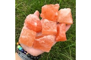 Zenkeeper 1 Lb Large Raw Himalayan Salt Crystal Rough Himalayan Quartz Natural Orange Salt Stone Crystal Stone Mineral Specimen Gemstone Healing Crystals and Stones