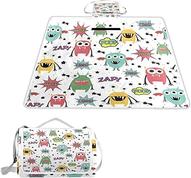 Amazon レジャーシート こども キャラクター肩掛けできて便利 屋外 ピクニックマット 防水ビーチマット ベルベット 家庭用 かわいい 遠足 マット おしゃれ レジャーシート 折りたたみ持ち手付き Natax レジャーシート