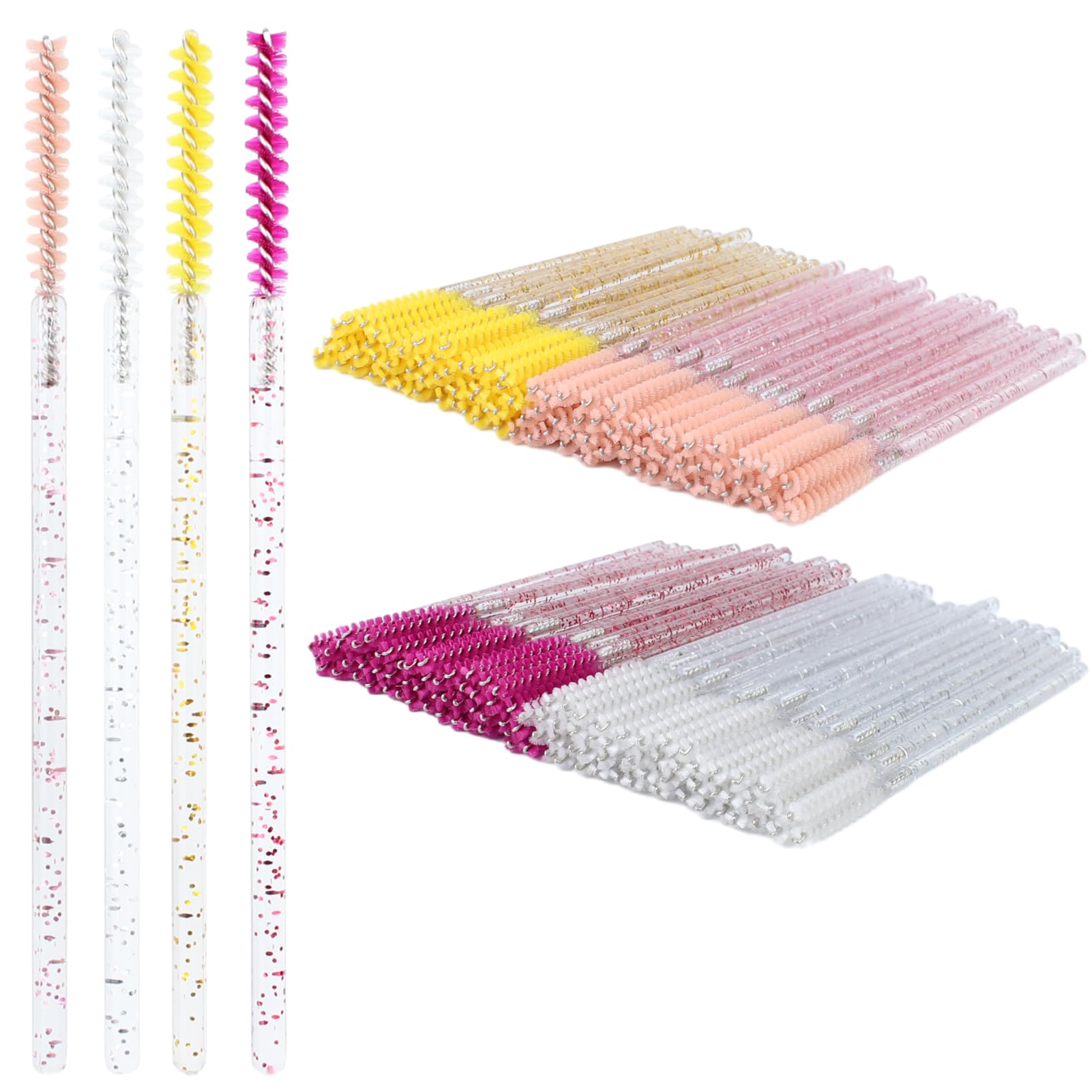 Photo 1 of 200pcs Skinny Mascara Wands Mini Spoolie Brushes Disposable Crystal Eyelash Brushes Thin Mascara Wands Micro Brush Lash Extension Supplies Lashes Extension Tools(Skinny-(Warm)-200)