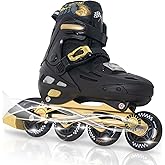 MammyGol Inline Skates for Boys and Girls Youth, 4 Size Adjustable Roller Skates with PU Flashing Wheels, Aggressive Inline Skates High Performance for Kids Age 6-12