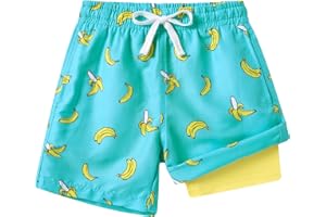 westwolf Boys Swim Trunks with Compression Liner Toddler Boys Swim Shorts Boxer Brief Board Shorts Swimming Set 5-18T