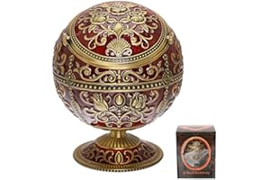 Vintage Windproof Ashtray with Lid for Cigarettes Metal Portable Ashtray Cigar Ashtray Odor Eliminator for Outdoors Indoors Hand Stamped Nice Gift for Men Women - LAUYOO (Dark Red with Bronze Rose)