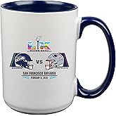 The Memory Company Officially Licensed NFL Seattle Seahawks vs. New England Patriots 2025 Super Bowl LX Dueling 15oz Ceramic Mug