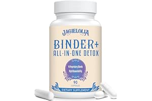 Jagielolia All-in-One Detox Binder Supplement 1500 MG - High Bioavailability, Liver Gut Detox Cleanse with Activated Charcoal, Zeolite & Bentonite Clay for Toxins, Liver, Digestive, 90 Vegan Capsules