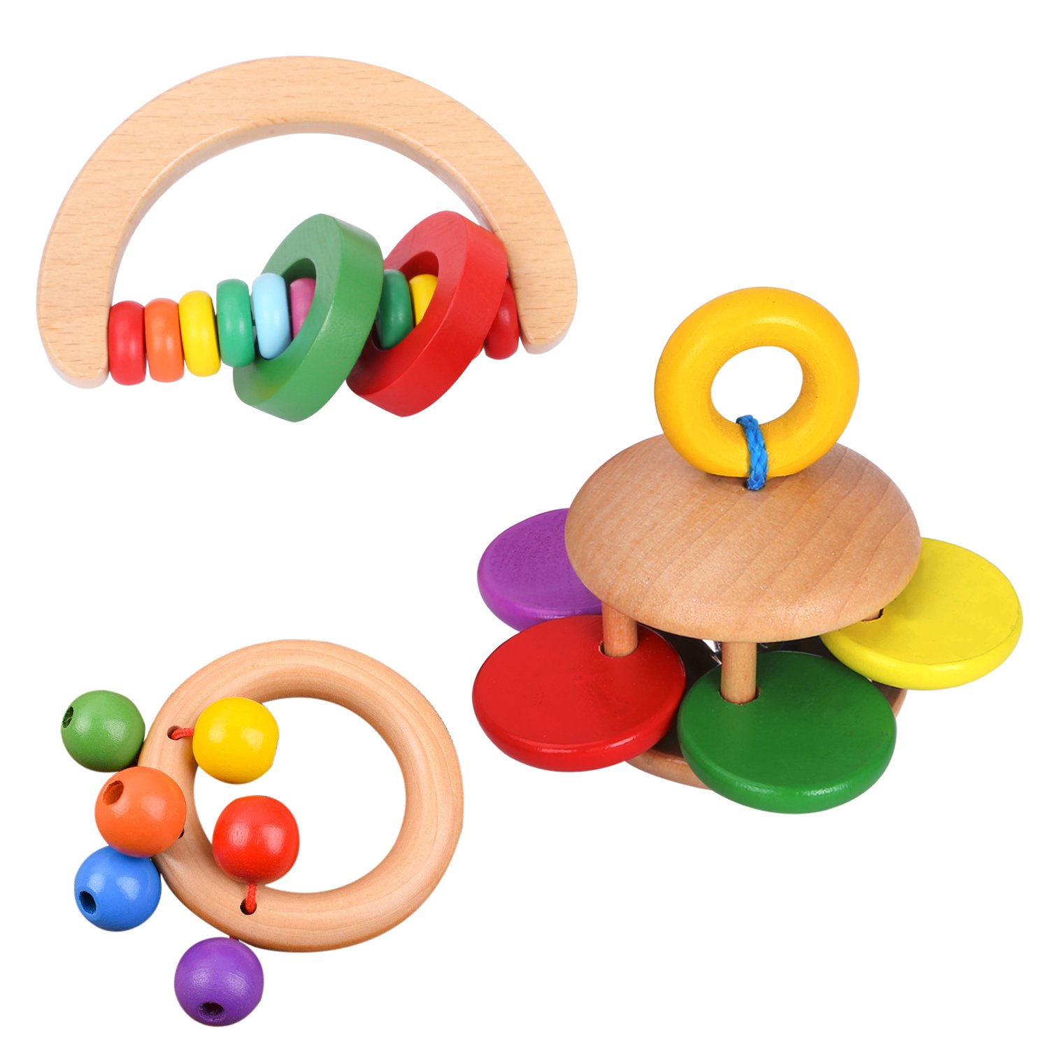 Juguetes de Percusión de Madera CAHAYA Sonajeros para Bebés Instrumentos Musicales para