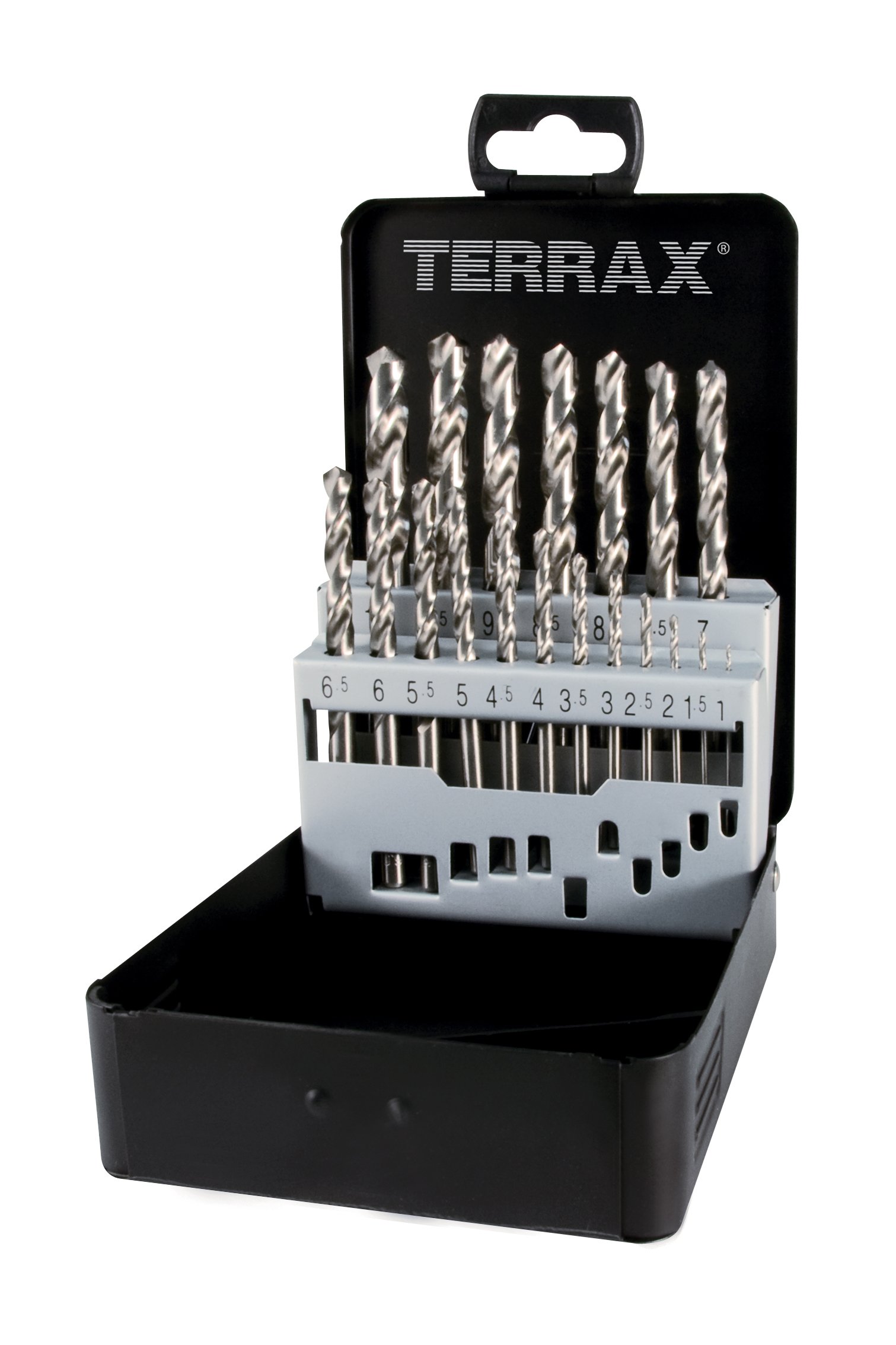 TERRAX A214214 - Juegos brocas DIN 338 tipo N HSS rectificadas 19 piezas