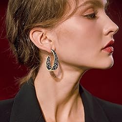 CEJUG Dangle Drop Hoop Earrings for Women Statement